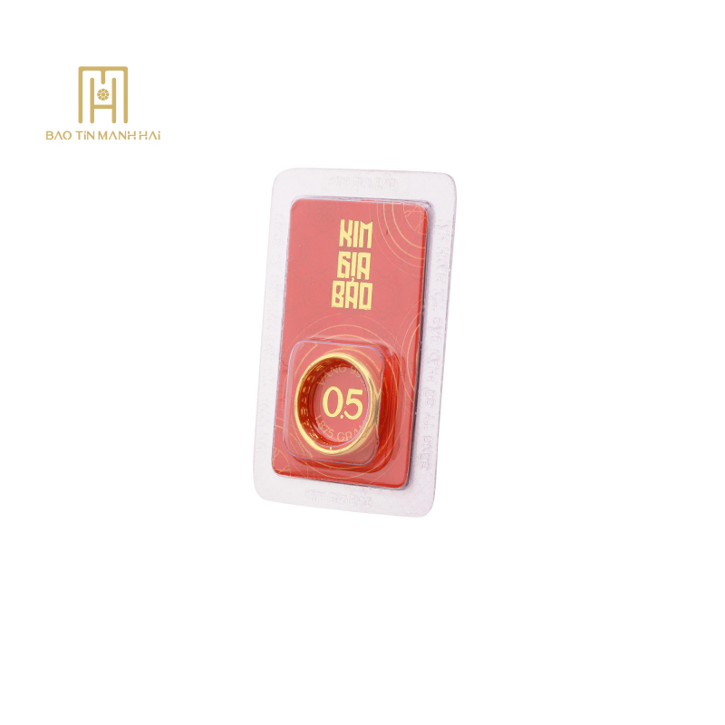 Nhẫn tròn ép vỉ Kim Gia Bảo, loại 0.5 chỉ - 24K (999.9) KGB05