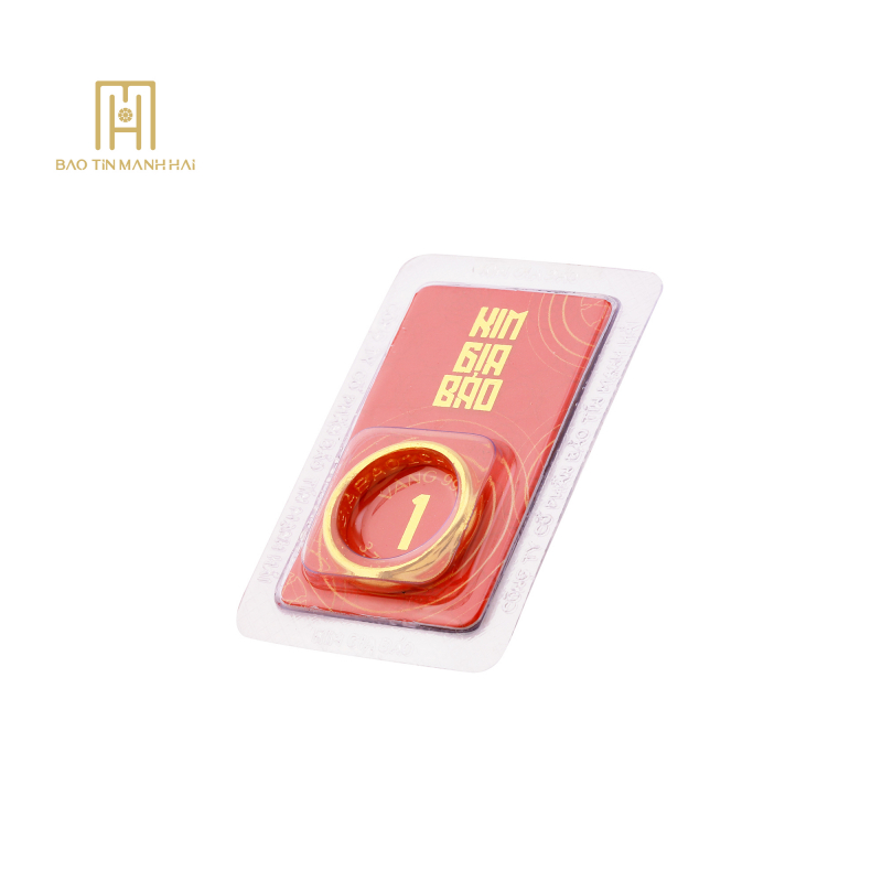 Nhẫn tròn ép vỉ Kim Gia Bảo, loại 1 chỉ - 24K (999.9) KGB1C