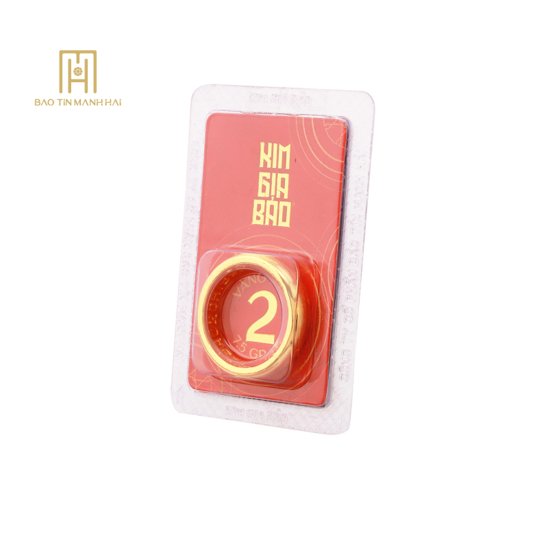 Nhẫn tròn ép vỉ Kim Gia Bảo, loại 2 chỉ - 24K (999.9) KGB2C