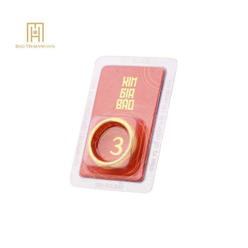 Nhẫn tròn ép vỉ Kim Gia Bảo, loại 3 chỉ - 24K (999.9) KGB3C