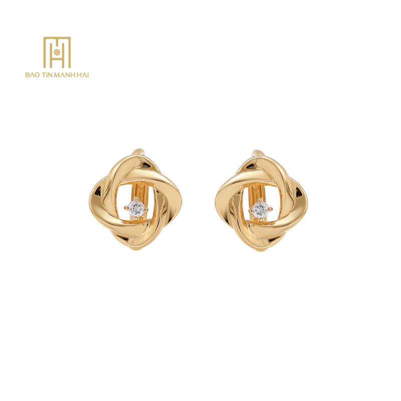 (NEW) Bông tai nhập khẩu Hàn Quốc 14k (GX1-7027-LE) NHBTV14CZH-309001