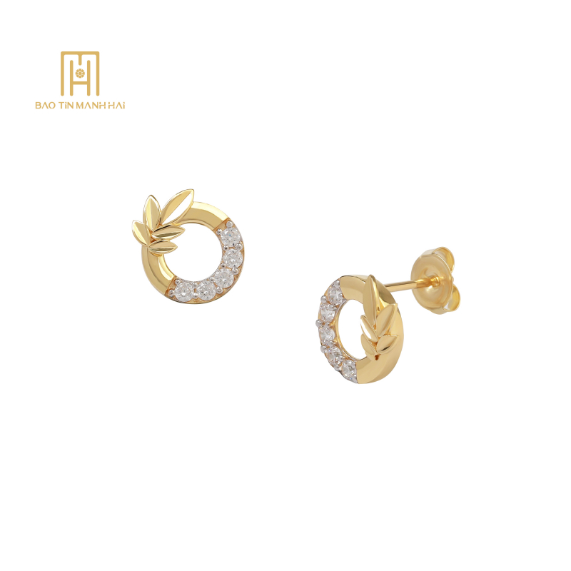 Bông tai vàng 10K phong cách Ý - PHBTV10KD0-111001