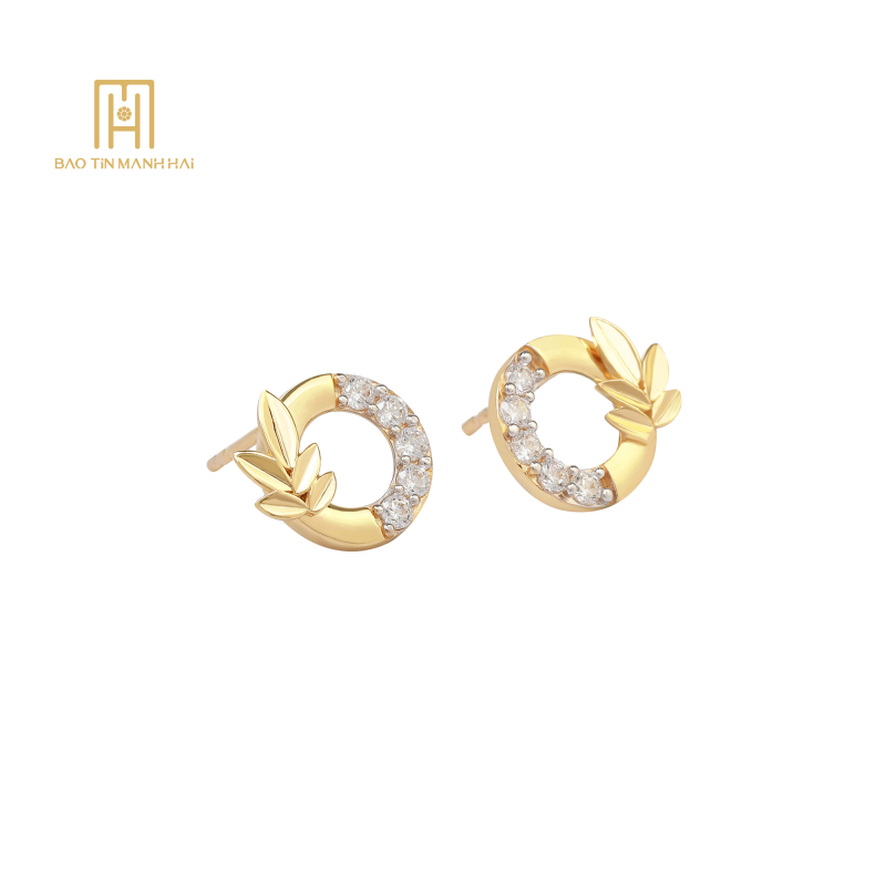 Bông tai vàng 10K phong cách Ý - PHBTV10KD0-111001