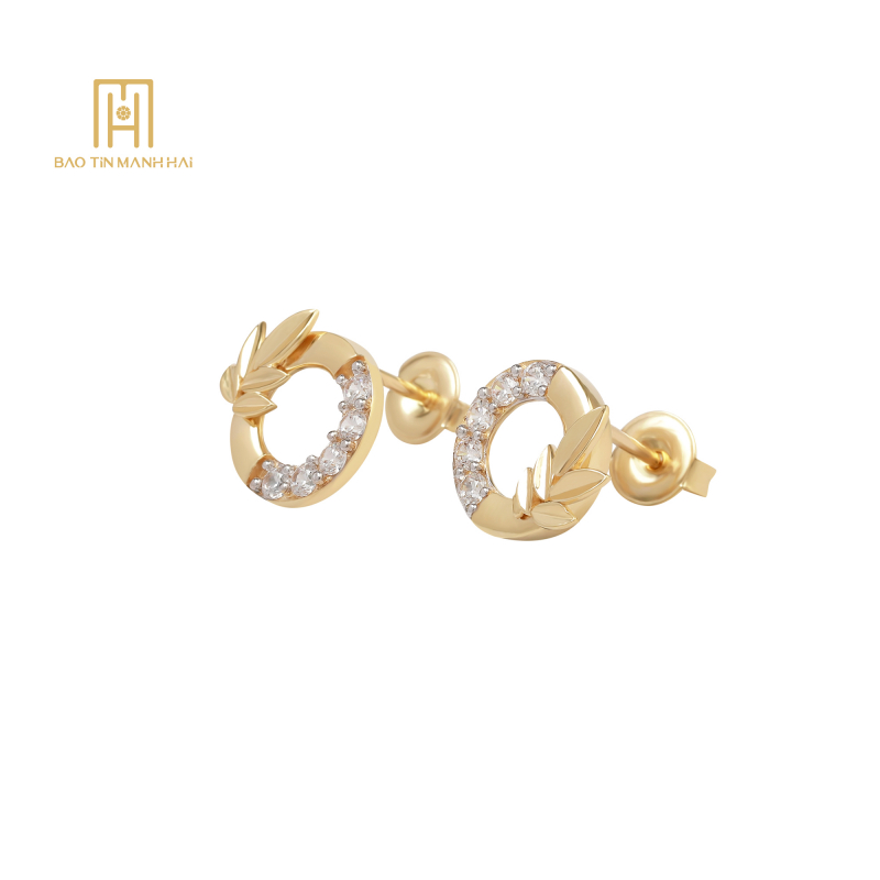 Bông tai vàng 10K phong cách Ý - PHBTV10KD0-111001