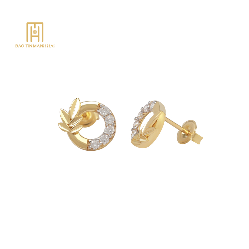 Bông tai vàng 10K phong cách Ý - PHBTV10KD0-111001