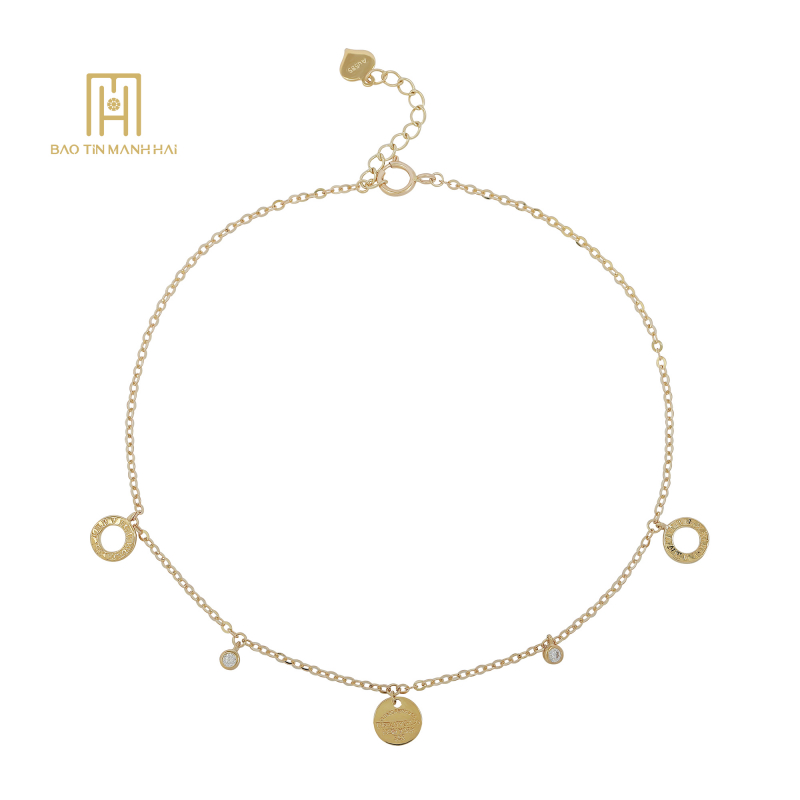 Lắc chân vàng PC Hàn Quốc PHLCV14CZH-205002