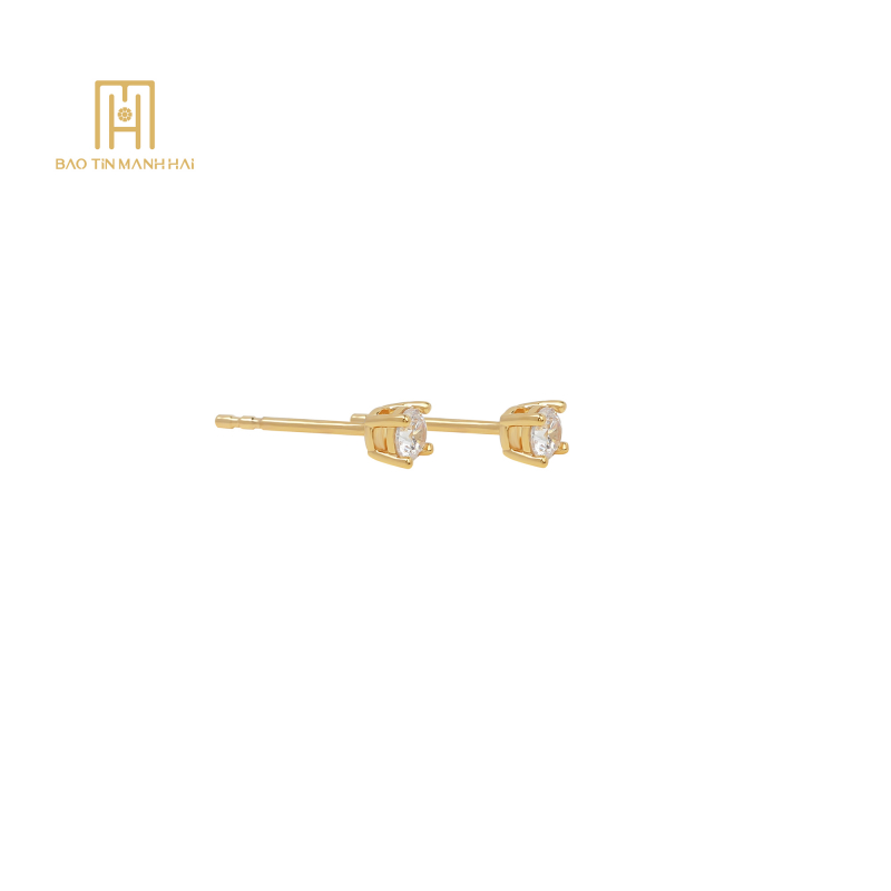 Bông tai  vàng 10K phong cách Ý - PYBTV10CZH-208006
