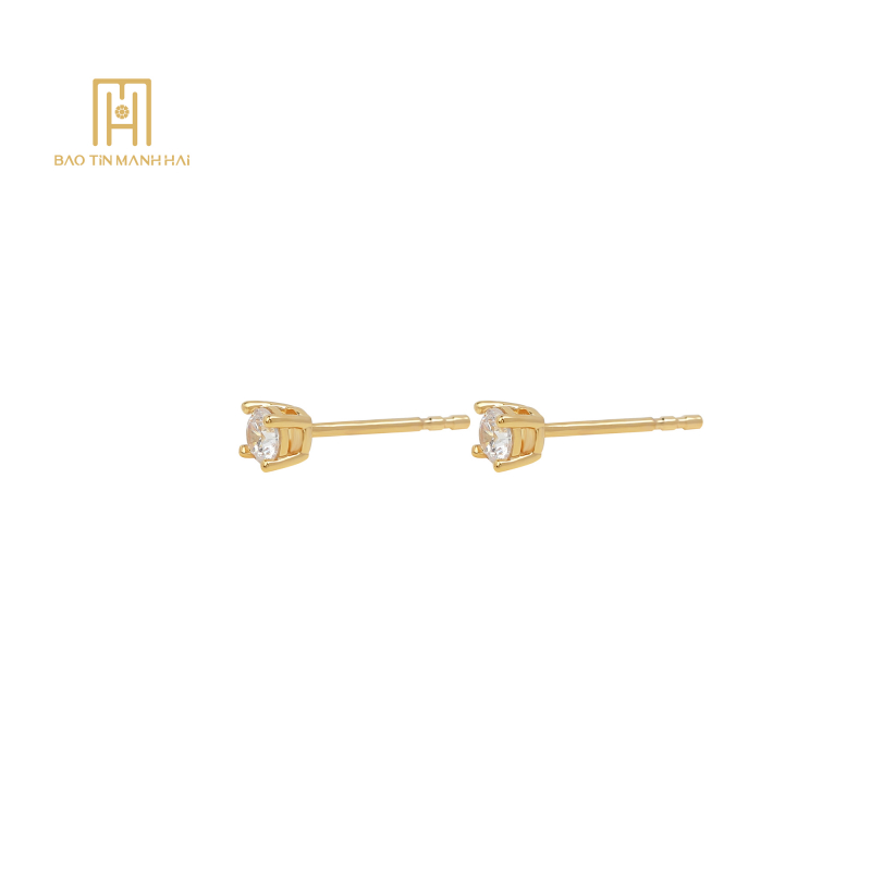 Bông tai  vàng 10K phong cách Ý - PYBTV10CZH-208006