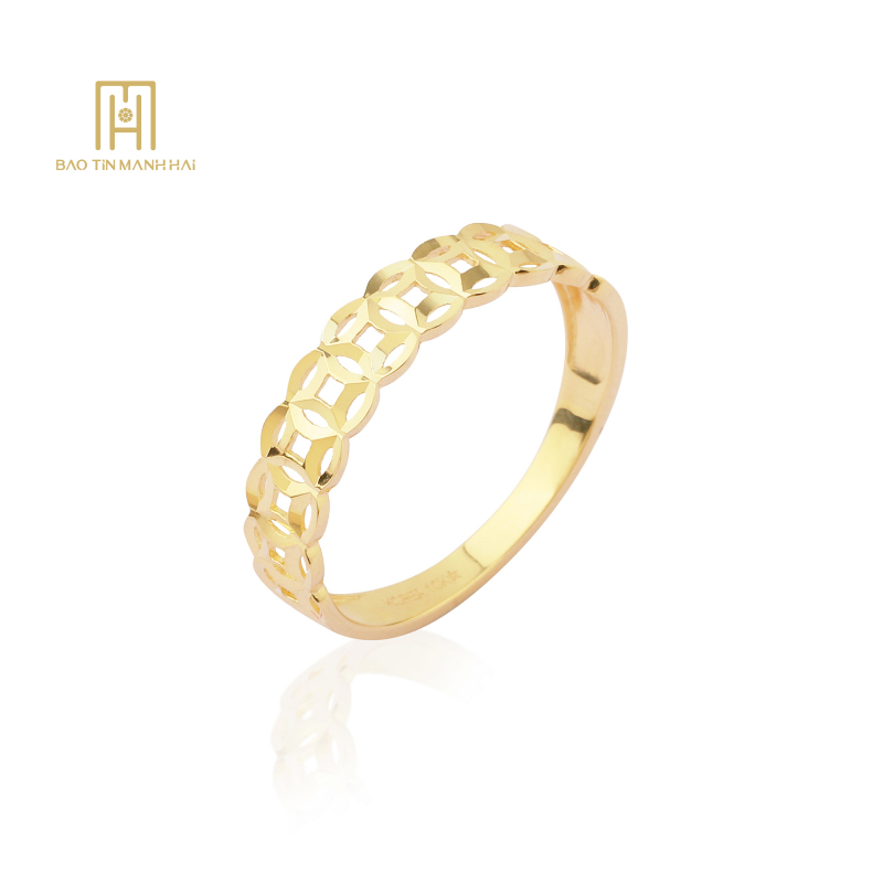 Nhẫn Kim Tiền 10K Phong Cách Ý PYN1V10KD0-211002