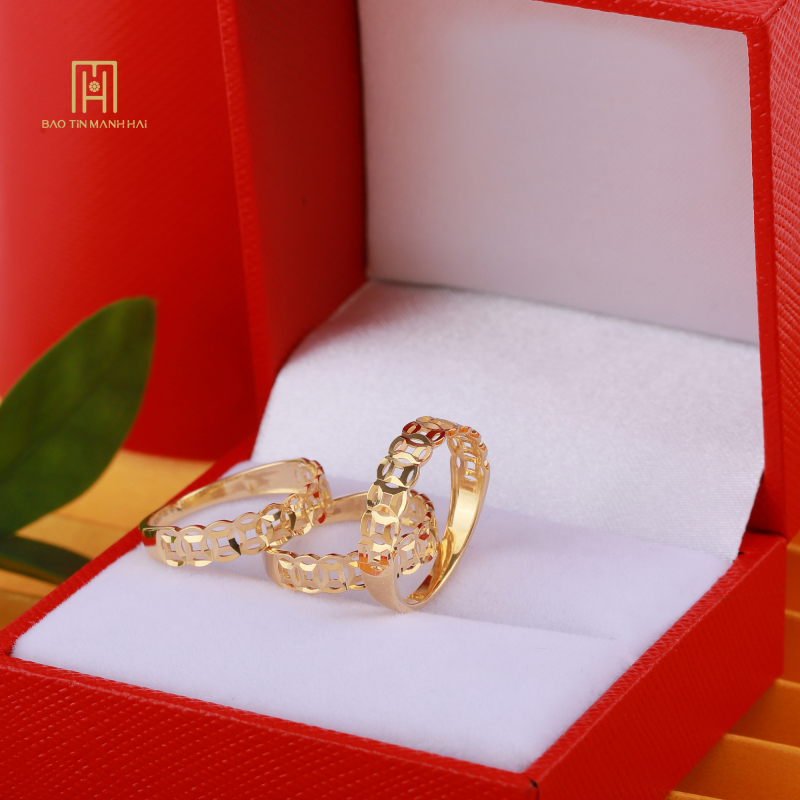 Nhẫn Kim Tiền 10K Phong Cách Ý PYN1V10KD0-211002