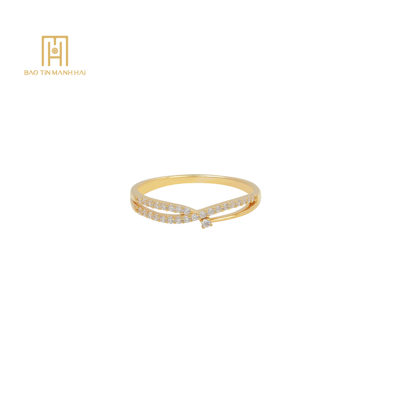 Nhẫn vàng 10K phong cách Ý - PYN1V10KDH-208006