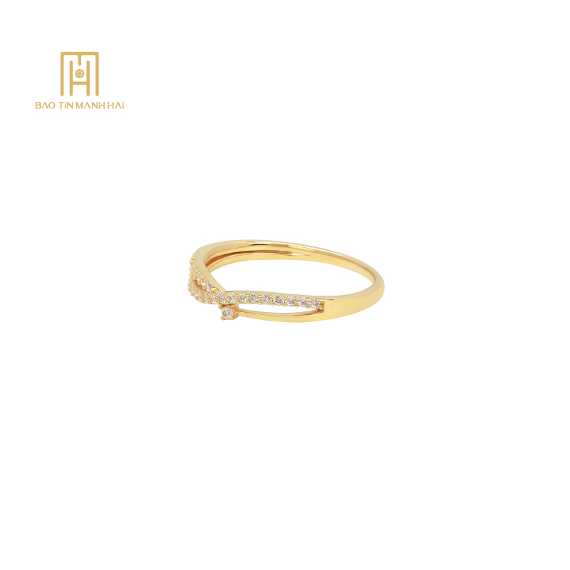 Nhẫn vàng 10K phong cách Ý - PYN1V10KDH-208006