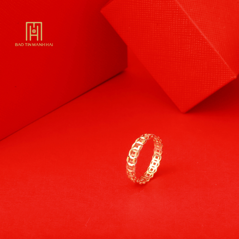 Nhẫn Kim Tiền 10k Phong Cách Ý PYN2V10KD0-212002