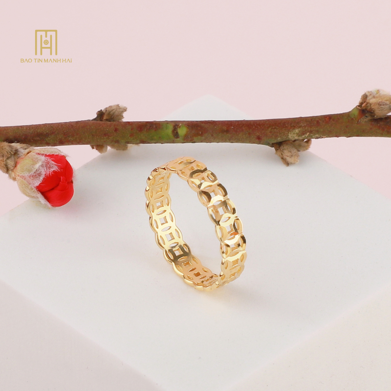 Nhẫn Kim Tiền 10k Phong Cách Ý PYN2V10KD0-212002