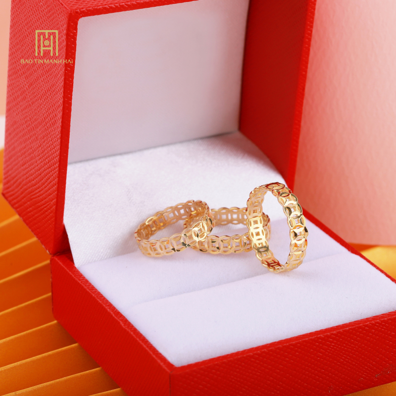 Nhẫn Kim Tiền 10k Phong Cách Ý PYN2V10KD0-212002