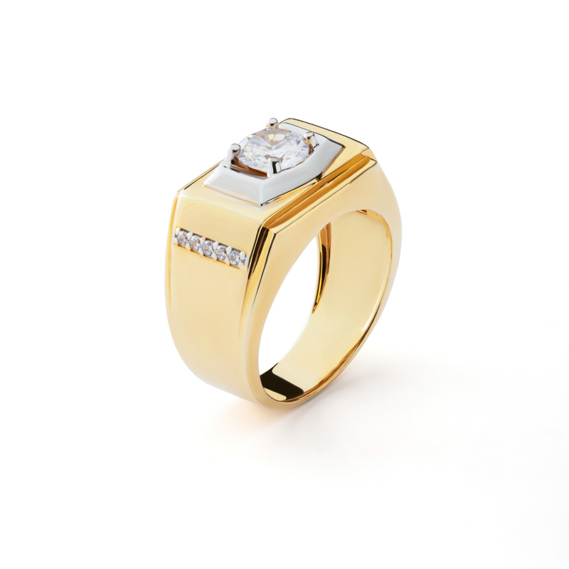 Nhẫn vàng phong cách Ý PYN1V10CZH-206006