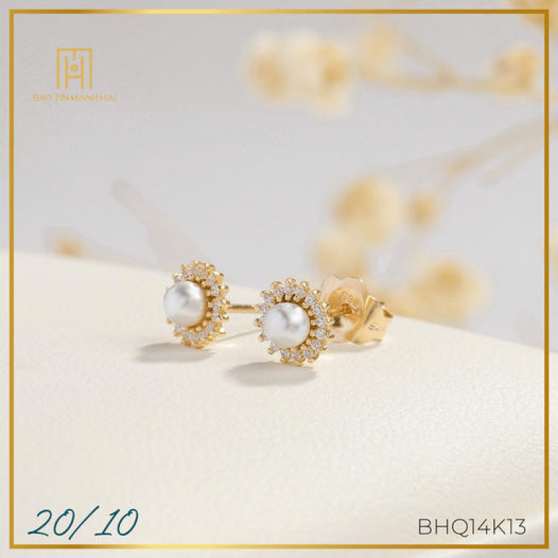 Bông tai Phong cách Hàn Quốc 14K-PHBTV14NTX-210001